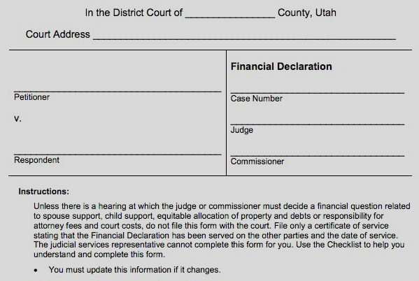 Tips for Preparing Financial Declarations for Utah Temporary Orders Hearings